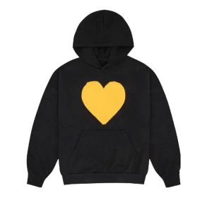 23FW Men's Women's Hoodies Classic Yellow Love Embroidered Letter Printing Sweatshirts Autumn Winter Warm Hooded Pullover Casual Street Fashion Sweater