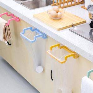 Hooks & Rails 1 Pcs Hanging Trash Bag Rack Garbage Rubbish Storage Door Hanger Towel Holder Portable Cabinet Kitchen Gadgets Over Hook