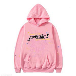 Erkek Hoodies Sweatshirtler Modaya uygun hip hop şarkıcısı mektup baskılı spder p nk pembesi