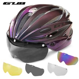 Cykelhjälmar GUB K80 Bike Helmet With Visor Magnetic Goggles MTB Road Bicycle Cycling Safety Hjälm Integreringsformad 58-62cm för män Kvinnor P230419