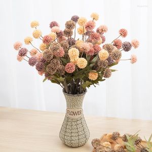 Decorative Flowers Artificial Fake Wealth Thorn Ball Long Branch Flower Plant Wedding Home Living Room Bedroom Dining Merchandise Decoration