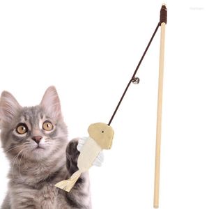 猫のおもちゃ1PC面白いスティックティーザーフェザーンおもちゃ子猫カラフルロッド杖杖ペットインタラクティブ用品