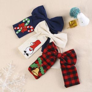 Meapwear Saç Aksesuarları CN Santa Nakış Kumaş Saç Bow Barrettes Sailor Bows Çocuklar İçin Saç Klipsleri KIRIZLARI Noel Saç Aksesuarları 231118