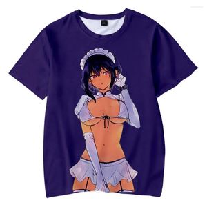 Męskie koszulki saikin yatotta pokojówka ga ayashii T-shirt krótko-rękawoeved 3D Summer Women Men Men Anime Cute Tee