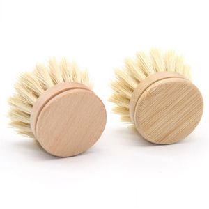 Cleaning Brushes Kitchen Brush Wooden Sisal Can Replace Beech Bamboo Dishwashing Head Household Clean Tool Dhs Drop Delivery Dhgarden Dhr3R