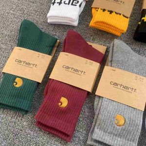 Männer Herrensocken 2023 für Socken und Damenhandtuch Mode amerikanische Marke Carhart Hart Bottom Sports Trendy Workwear Long Barrel Solid Gold bestickt Basketball g Hids