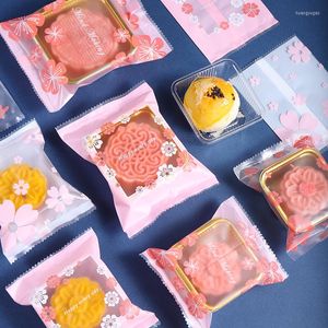 ギフトラップ100pcs/lotムーンケーキパッキングバッグハンドメイドビスケットエッグヨルククリスプクッキー