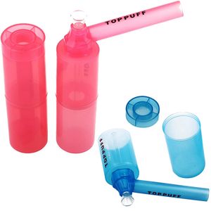 Großhandel Toppuff Top Puff Rauchen Arylic Shisha Wasserpfeife Bongs mit 7 '' Flasche Ölbrenner Bubbler Rohr Rauchzubehör