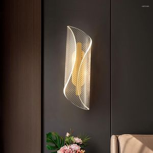 Lampa ścienna Yoogee LED LED Nordic Luksusowy akrylowy sypialnia łóżko Modern Sconce salon Room Balkon Lighting