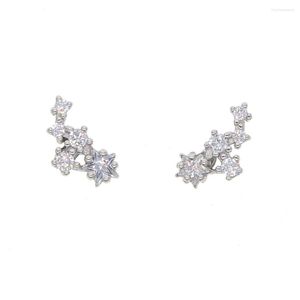 Stud Earrings Romantic Star CZ Stack 925 Sterling Silver Rose Gold Cubic Zirconia Elegant Dainty Jewelry Women Bohemian Cute Earring