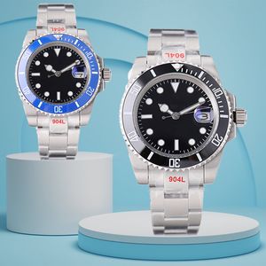 남성 역할 시계 AAA 자동 기계식 세라믹 40mm 풀 스테인리스 스틸 광장 디자이너 시계 비즈니스 캐주얼 Montre De Luxe Sub Wristwatches Box