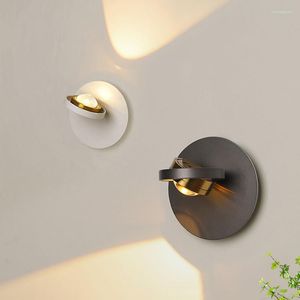 Стеновые лампы современная светодиодная лампа 360 ° вращение Скрут -кровать светлая гостиная гостиная