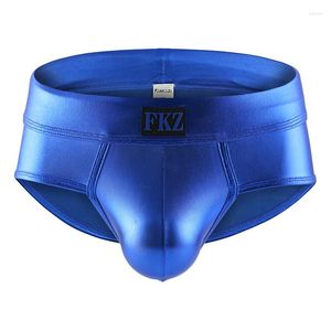 Underbyxor kwan.z herr underkläder boxare män glänsande cueca maskulina patent läder homme bielizna gay