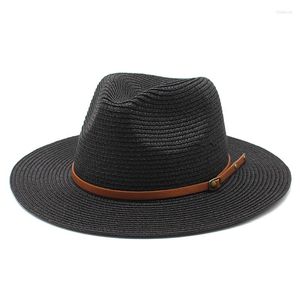 Szerokie brzegowe czapki Summer Panama Hat Sun for Women Men Beach Straw Mash