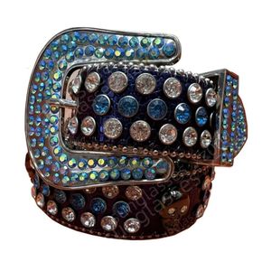 BB Simon Belt Designer Top -Qualitätsgürtel für Männer Frauengürtel weiß blau grün mehrfarbige Taillenbänder Bling -Strasssteine