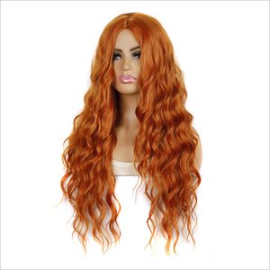 yielding Daily long curly wig head cover color animation long curly wig head cover Cosplay animation curly wig head cover