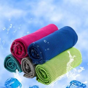 Titanium Sport Accessories 30X90CM Ice Cold Sports Towel Cooling Summer Sun stroke Exercise Polyester Soft Breathable 10 Colors e0419