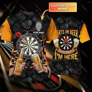 Herren T-Shirts Darts Beer Skull Custom Name 3D Full Printed T-Shirt Herren Shirt Sommer Rundhals T-Shirt Damen Casual Top Unisex Harajuku