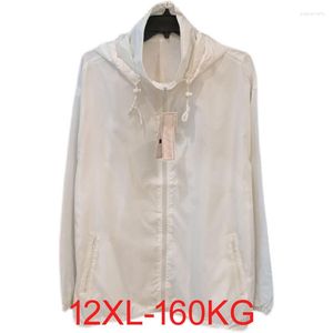 Men's Jackets Plus Size 12XL 2023 Summer Spring Outdoor Sun Protection Clothing Men's Ultra-thin Breathable Windbreaker Women's