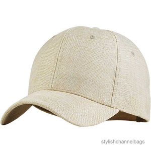 Czapki kulkowe 2023 Summer Faux Linen Sun Cap Male Cool Sport Hat Man Man plus size Caps Baseball Caps 55-60CM 61-68CM