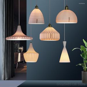 Lampade a sospensione Lampada in ceramica nordica Soggiorno Sala da pranzo Corridoio Bar Apparecchi di illuminazione a LED Cucina Luci a sospensione Decorazioni per la casa Sospensione