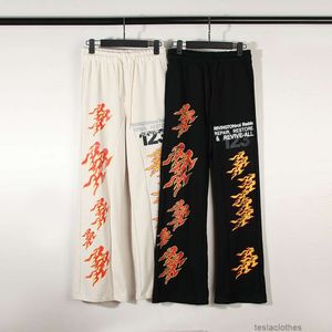 デザイナーカジュアルパンツストリートウェアジョガーズボンスウェットパンツRRR123 Liu Yaowen's Flame Made Make old VTG American High Street Fashion BR Micro La Sports Pants Guard Pants