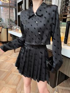 23ss skirt set womens designer clothing shirt suit Delicate diagonal button small top pleated half skirt of the same color sets womens clothing