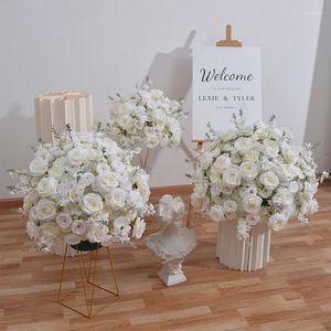 Декоративные цветы 70/60/50 см. Большая белая роза искусственное цветочное свадебное стол.