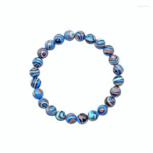 Strand Gem Malachite Stone Jewelry For Women Turquoises Chalcedony Sea Blue Yoga Bracelet Mens Bangles Men