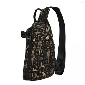 Duffel Bags Древнее черное египетское плечо грудь сундук с поперечной сумкой по диагонали повседневная сумочка для мессенджера