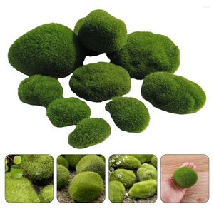 Decorações de jardim 10 PCs Espanos Moss Moss Decorativa Table Tabel Decoração Miniatura Felizs Floral House Model Stone