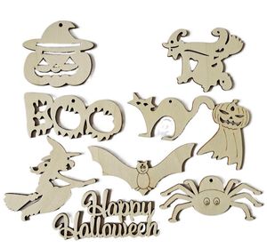 Creative Wooden Halloween Dekoracja Crafts Wakacyjna imprezę Worka Wiselant Home DIY Graffiti Wood Chip Props 1923068