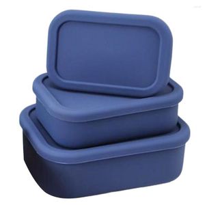 Dinnerware Sets 3Pcs Durable Bento Case Reusable Container Microwaveable Freezer Safe Box Carrying Heat Resistant