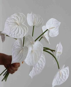 Faux Floral Greenery 4 Pieces Real Touch Artificial Pu Flowers Anthurium Christmas Wedding Home Decor Luxury Fake Plants Orchid Fl8439673