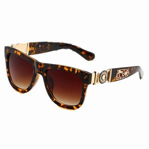 Rayben-Sonnenglas Designer-Luxus-Sonnenbrille Quadrilateraler PC-Rahmen mit Leopardenmuster Stanzprozess Metallbeindekoration Mode lässige Sonnenbrille