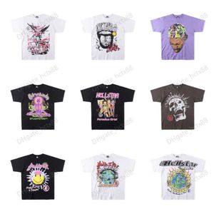 men and women Hellstar Studios Nailed Skull Print Tee Trendy Hip-Hop Short Sleeves Man Women Shirts Unisex Cotton Tops Men T-shirts Summer Loose Tee Rock Outfits c1