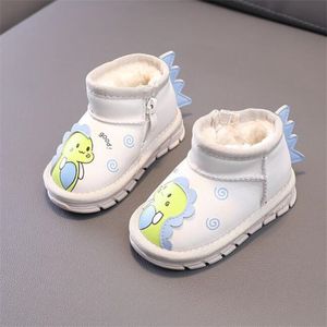 Children's snow boots winter new boys' cotton shoes and short boots plus velvet padded girls' cartoon warm bread shoes