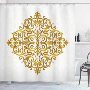 Shower Curtains Mandala Curtain Victorian Style Traditional Filigree Inspired Royal Oriental Classic Print Polyester Fabric Bathroom