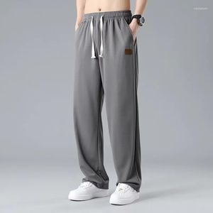 Men's Pants All Season Summer Casual Soft Solid Men's Cool Boys Waist Loose Match Overalls Pocket Drawstring Sport Breathable