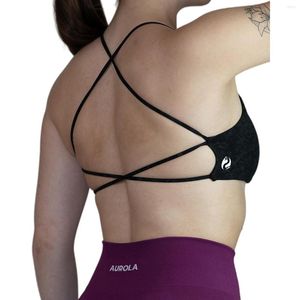 Yoga-Outfit AUROLA Workout Sport Damen Sportlich Abnehmbare Rückenfreie Riemchen Criss Cross Light Support Gym Fitness Crop Bras