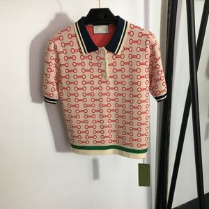 G Cotton Jacquard Polo Shirt Kobiet dzianiny dzianiny T -koszulka Projektanci mody Koszulki Kobiet Top Women Designer Ubranie Luxury G Polos Mężczyźni