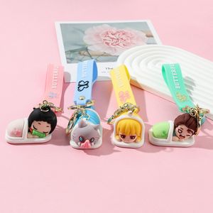 Mini Doll Demon Slayer Keychain Cartoon Doll Keys Couple Accessories Backpack Hanging Accessories Wholesale