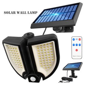 Outdoor wall lamp LED Solar Lights 90LED double side adjustable Bright Solar Dusk to Dawn, IP65 Waterproof Powered Security Flood Light for Porch Shed Barn Garage