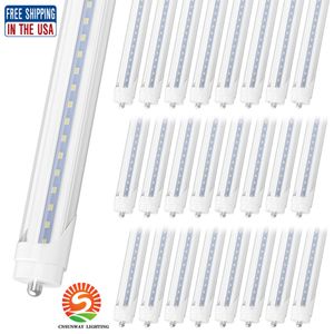 8ft LED -rör Enkel Pin FA8 T8 LED -rör Lätt kallt vitt 6000K Clear Cover 8 fot 45W LED -butiksljus oss Stock