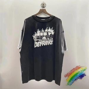 メンズTシャツブラックヴィンテージウォッシュコレクションアーノデフランスシャツ女性男性品質ルーズストリートウェア2023SSTシャツ