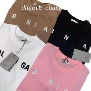 2022 High-end new Paris street printed letter T-shirt women's round collar short sleeve loose couple outfit men's and women's half sleeve Asian size S-5XL 779100438