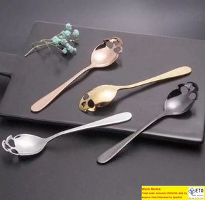 Sugar Skull Tea Spoon Aço inoxidável de café com sorvete de mesa L Flatware engraçado colher acessórios de cozinha