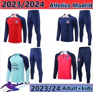 2023 2024 성인 어린이 아틀레티코 마드리드 트랙 슈트 chandal futbol 축구 훈련복 23 24 마드리드 트랙 슈트 세트 남자 Camiseta de Football Jacket
