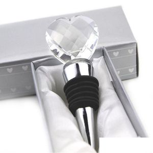 Bar Tools Heart Shaped Crystal Wine Stoppers Alloy Champagne Sealing Bottle Stopper Gästgåvor Drop Delivery Home G DHGARDEN DHDCR