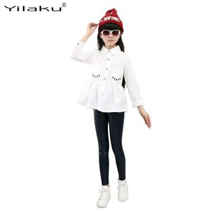 Hose Yilaku Kinder Faux PU Leder Hosen Mädchen Leggings Mode Kinder Bleistift Mädchen Skinny CI043